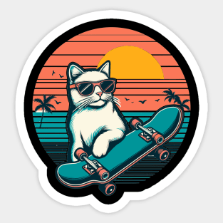 Cat Skateboard Sticker